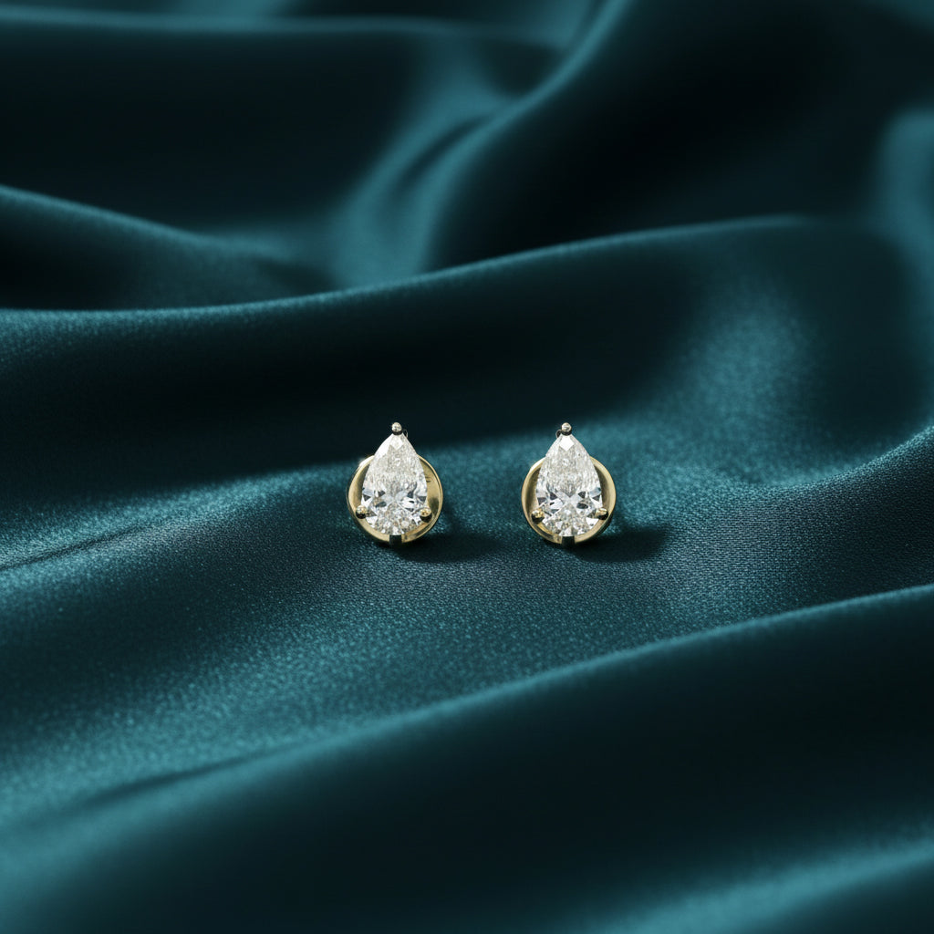 Mirelle Solitaire Diamond Stud Earrings