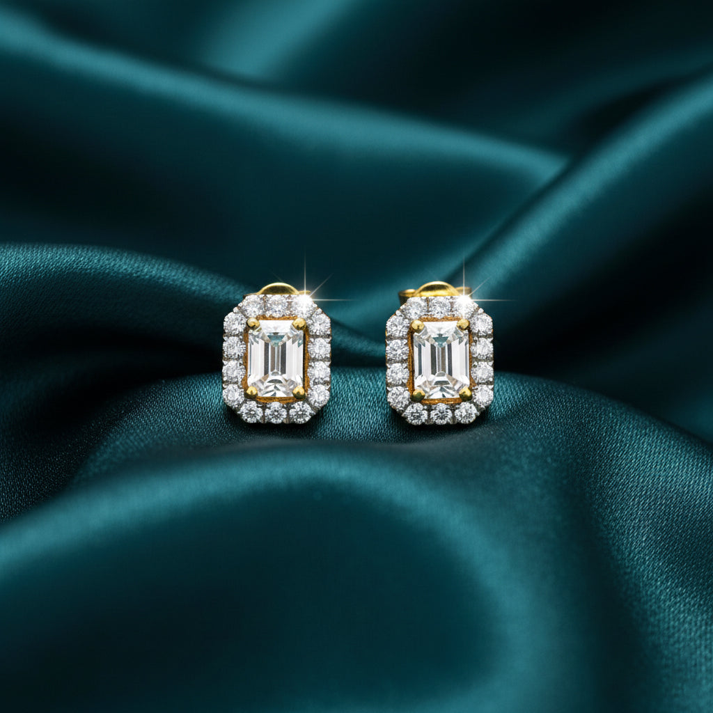 Virelle Halo Diamond Stud Earrings
