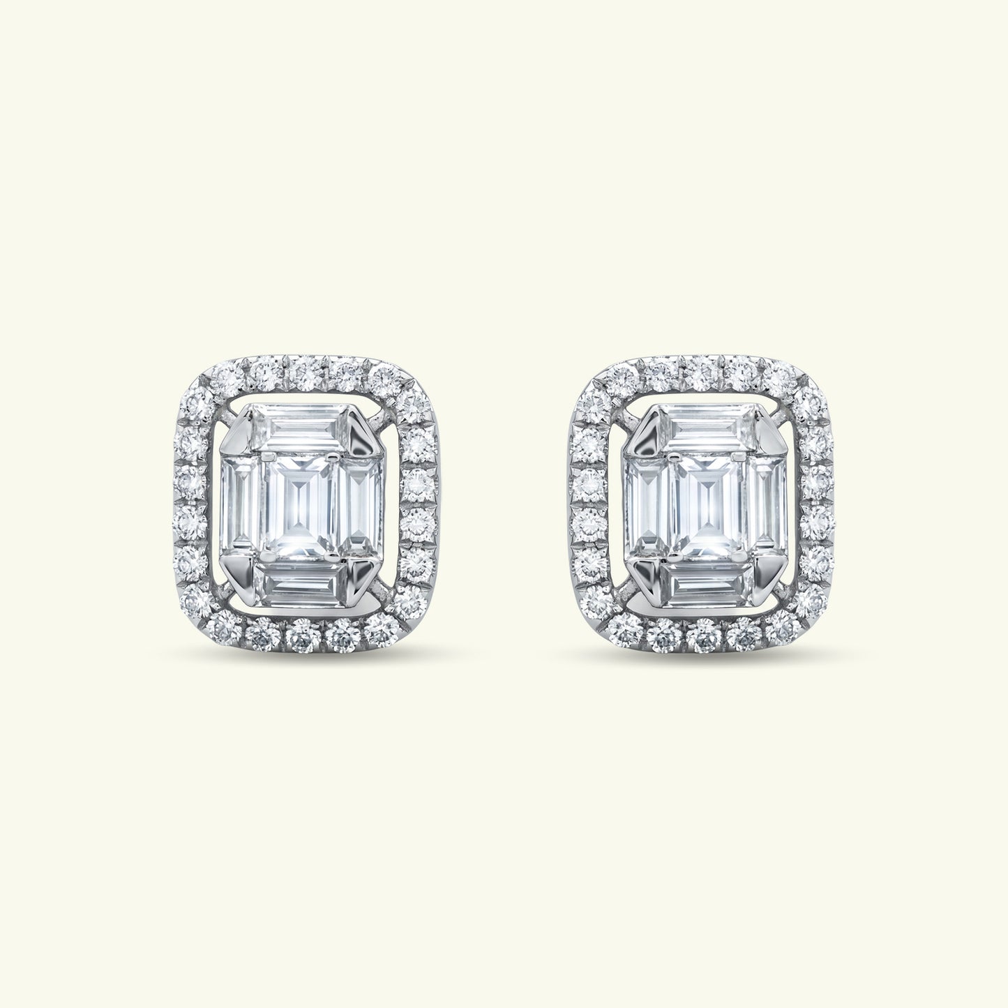 Calysa Halo Diamond Stud Earrings