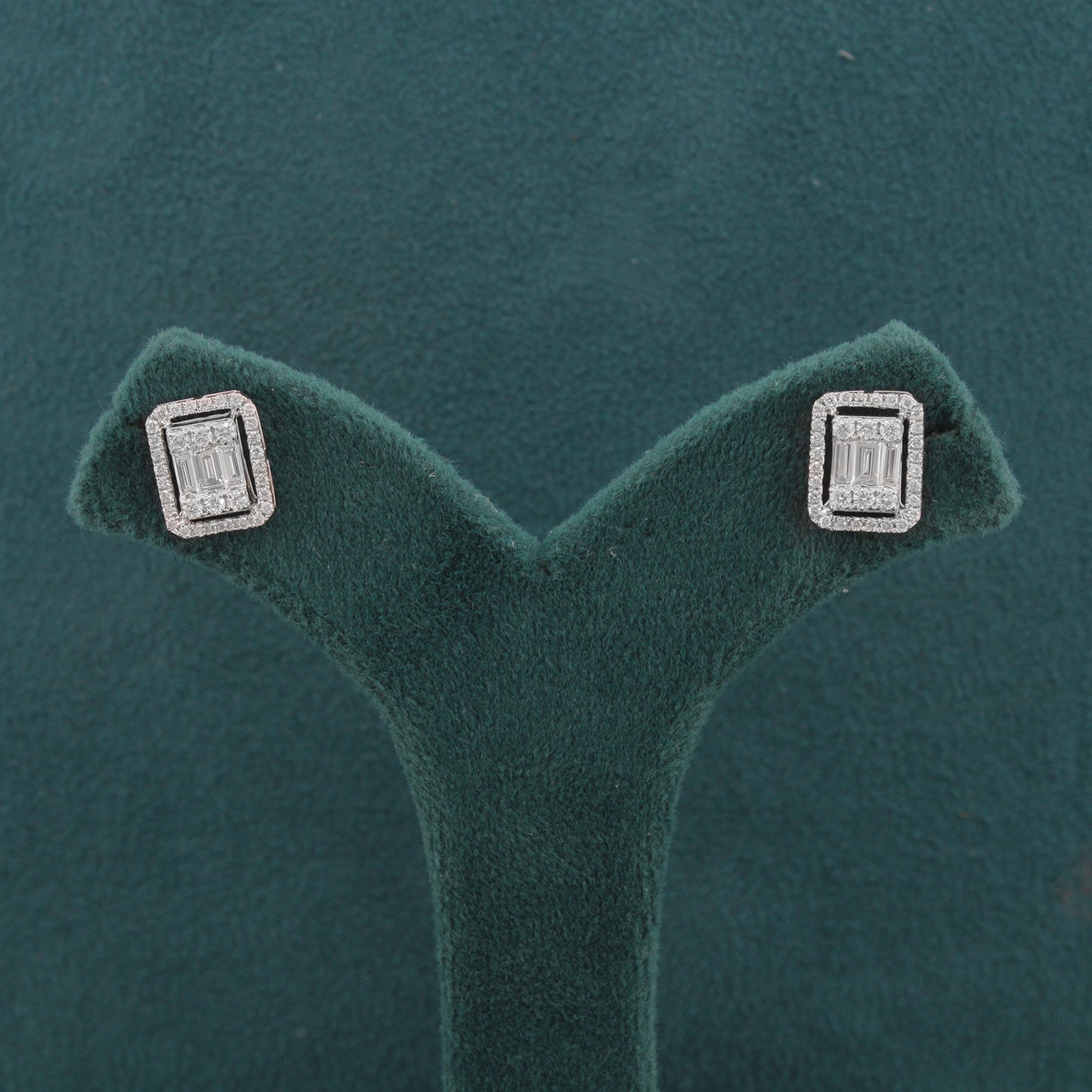 Lunelle Halo Diamond Stud Earrings