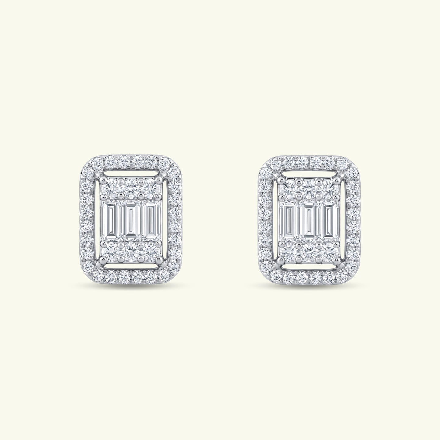 Lunelle Halo Diamond Stud Earrings