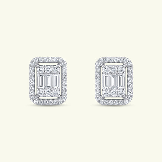 Lunelle Halo Diamond Stud Earrings