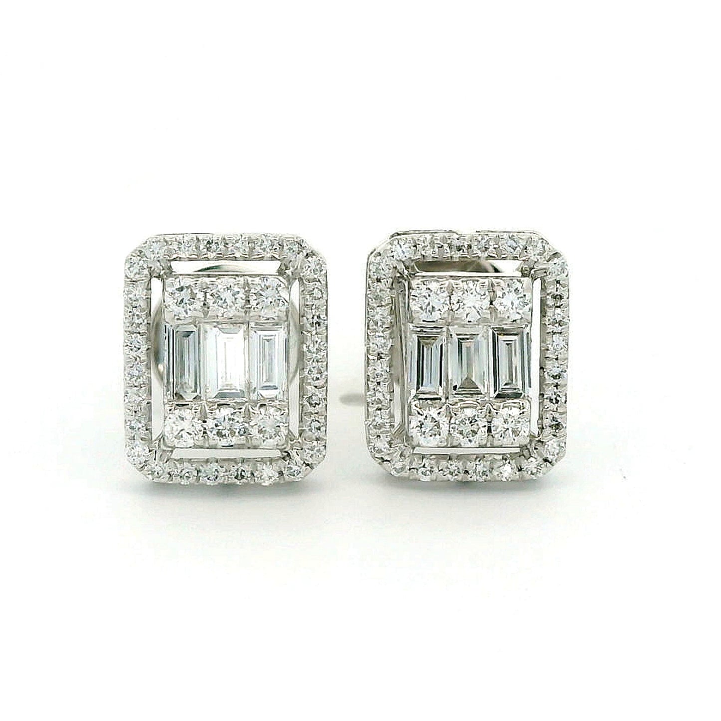 Lunelle Halo Diamond Stud Earrings