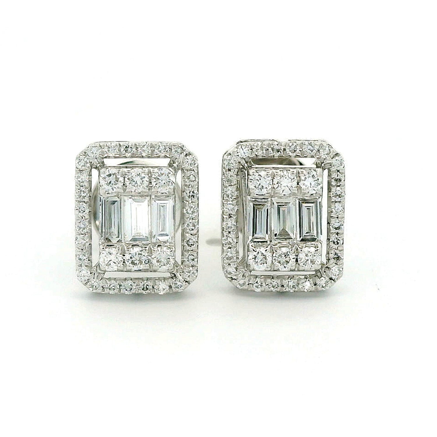Lunelle Halo Diamond Stud Earrings