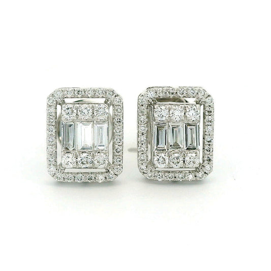 Lunelle Halo Diamond Stud Earrings