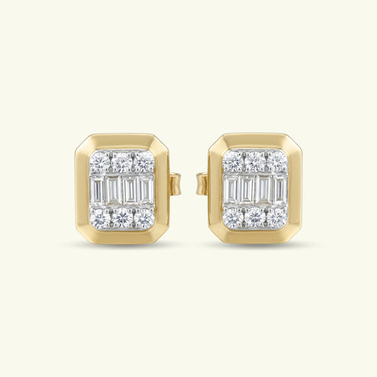 Lysa Curve Diamond Stud Earrings