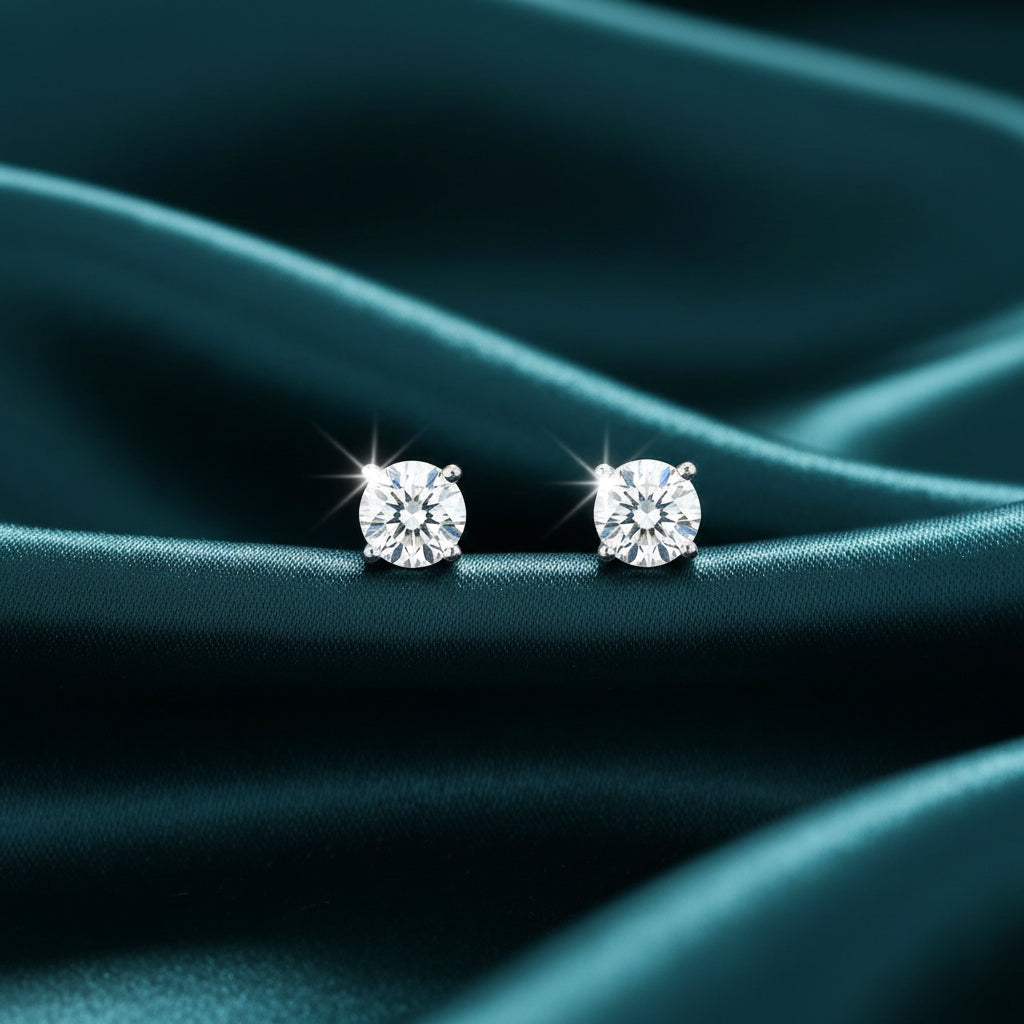 Mirell Two Stone Diamond Stud Earrings
