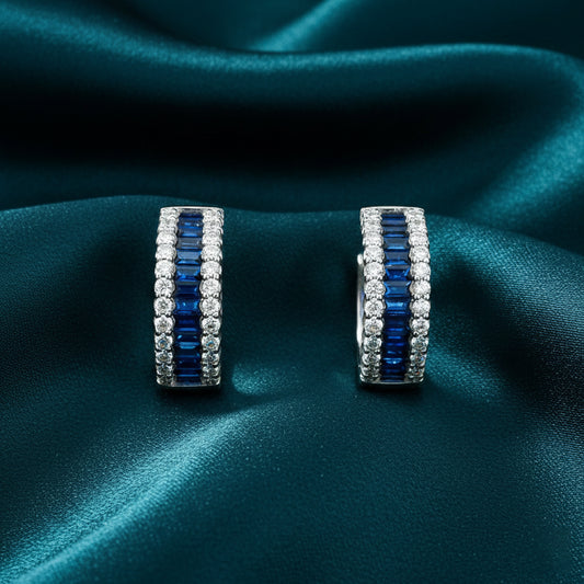 Cirelle Coloured Stone Diamond Hoop Earrings