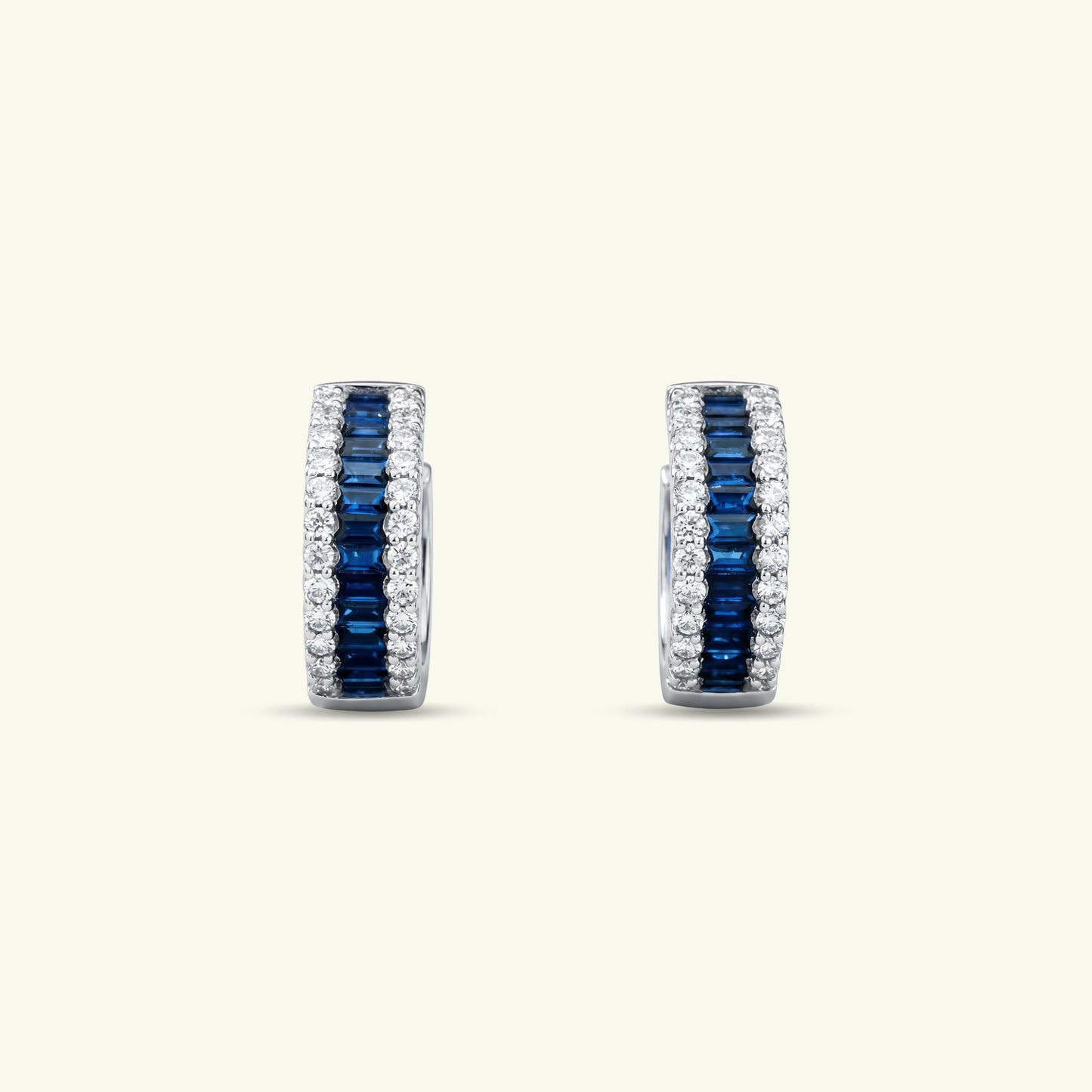 Cirelle Coloured Stone Diamond Hoop Earrings