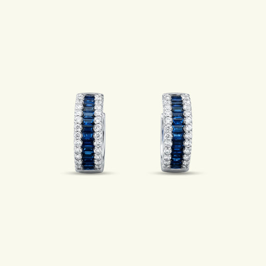 Cirelle Coloured Stone Diamond Hoop Earrings