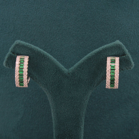 Thalara Coloured Stone Diamond Hoop Earrings