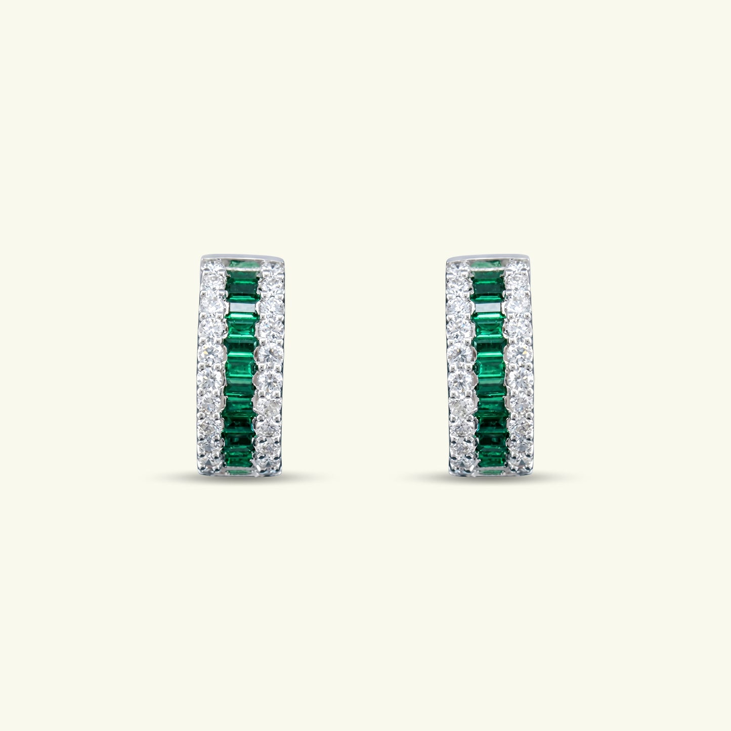Thalara Coloured Stone Diamond Hoop Earrings
