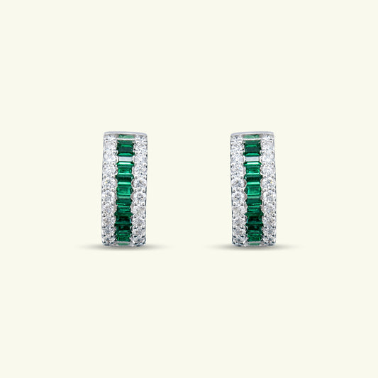 Thalara Coloured Stone Diamond Hoop Earrings