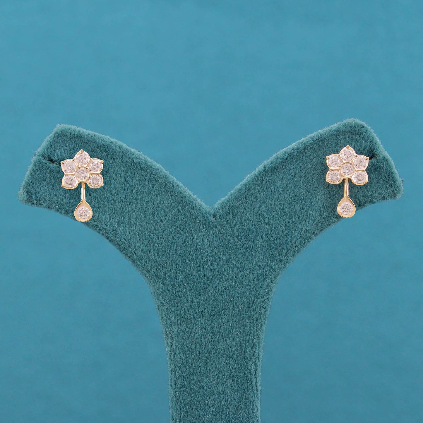 Fioren Floral Diamond Drop Earring