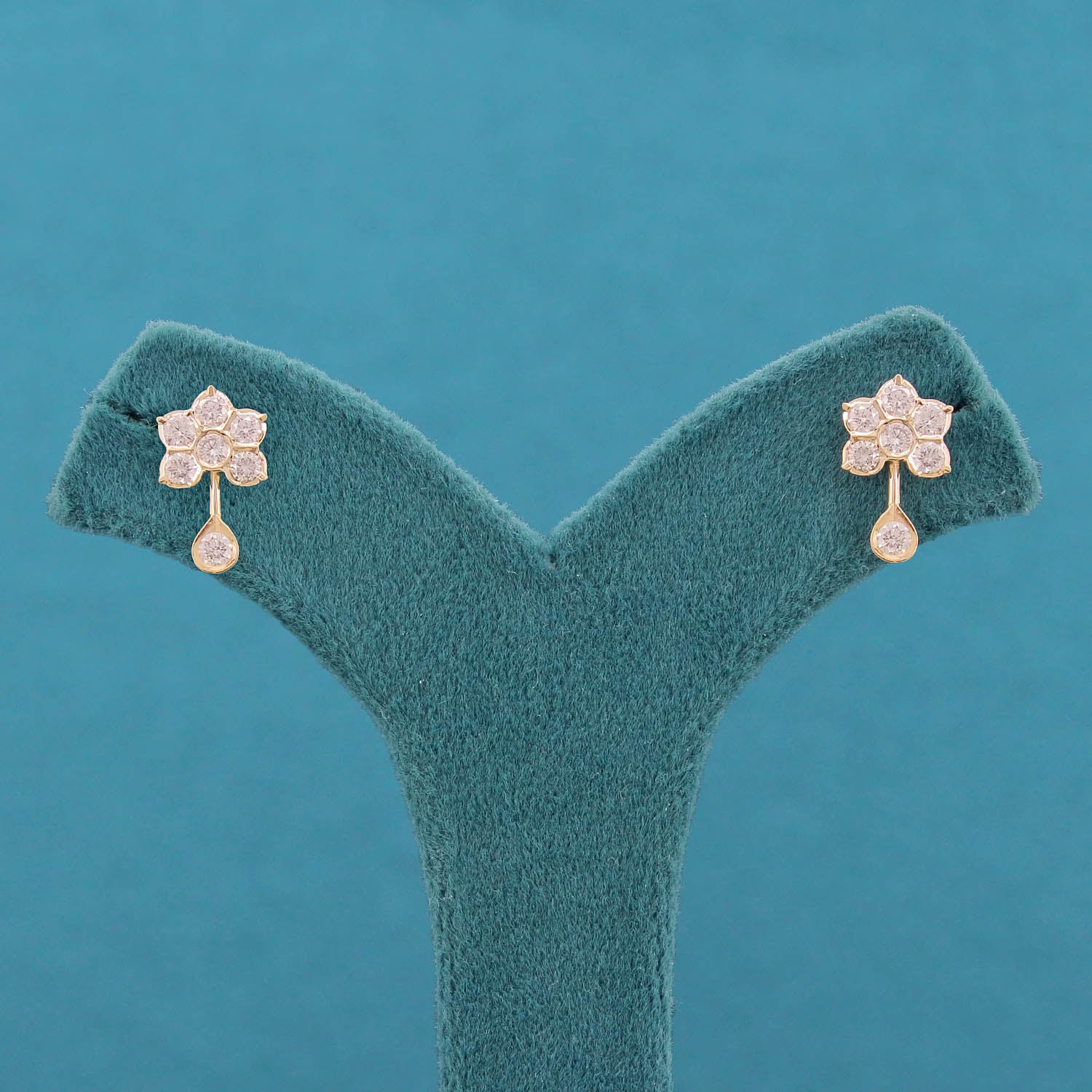 Fioren Floral Diamond Drop Earring