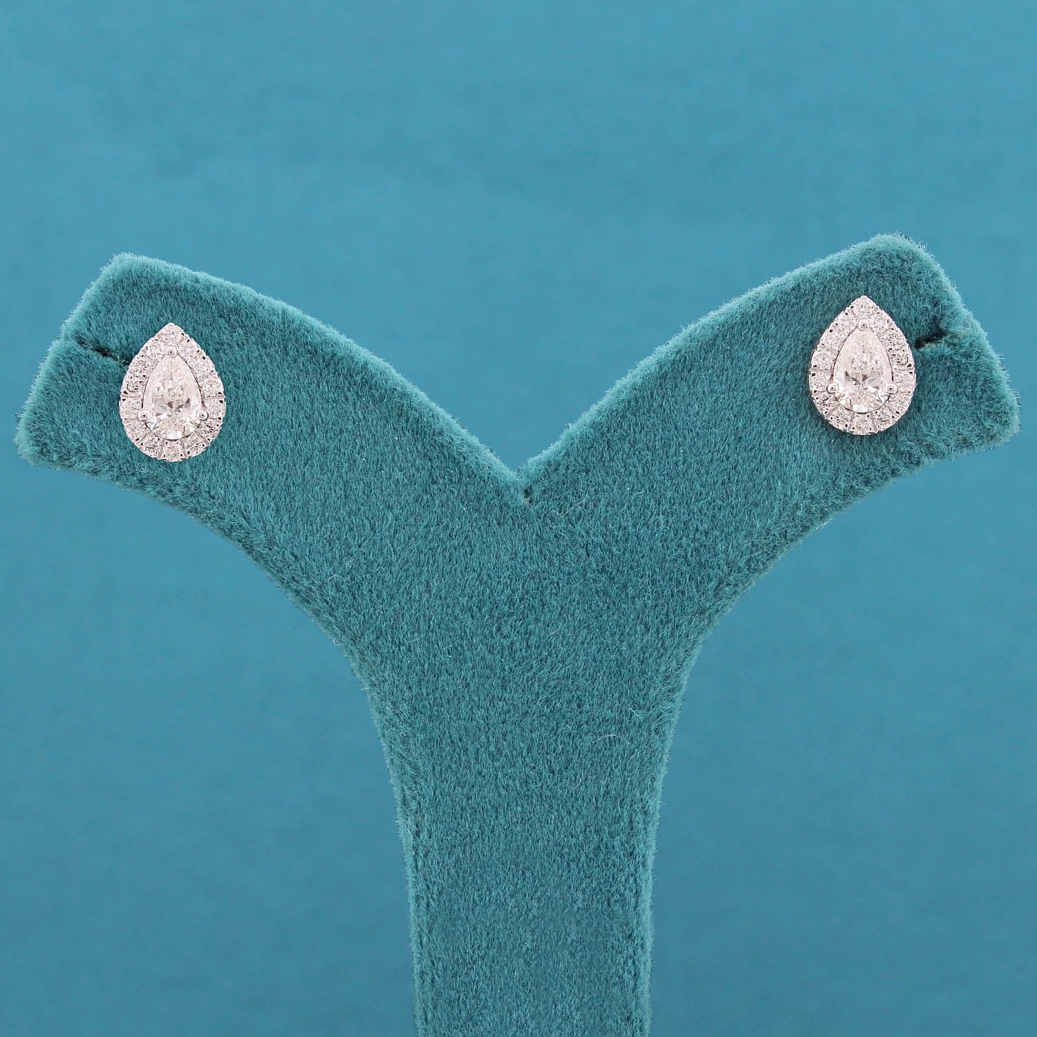 Aven Halo Diamond Stud Earrings