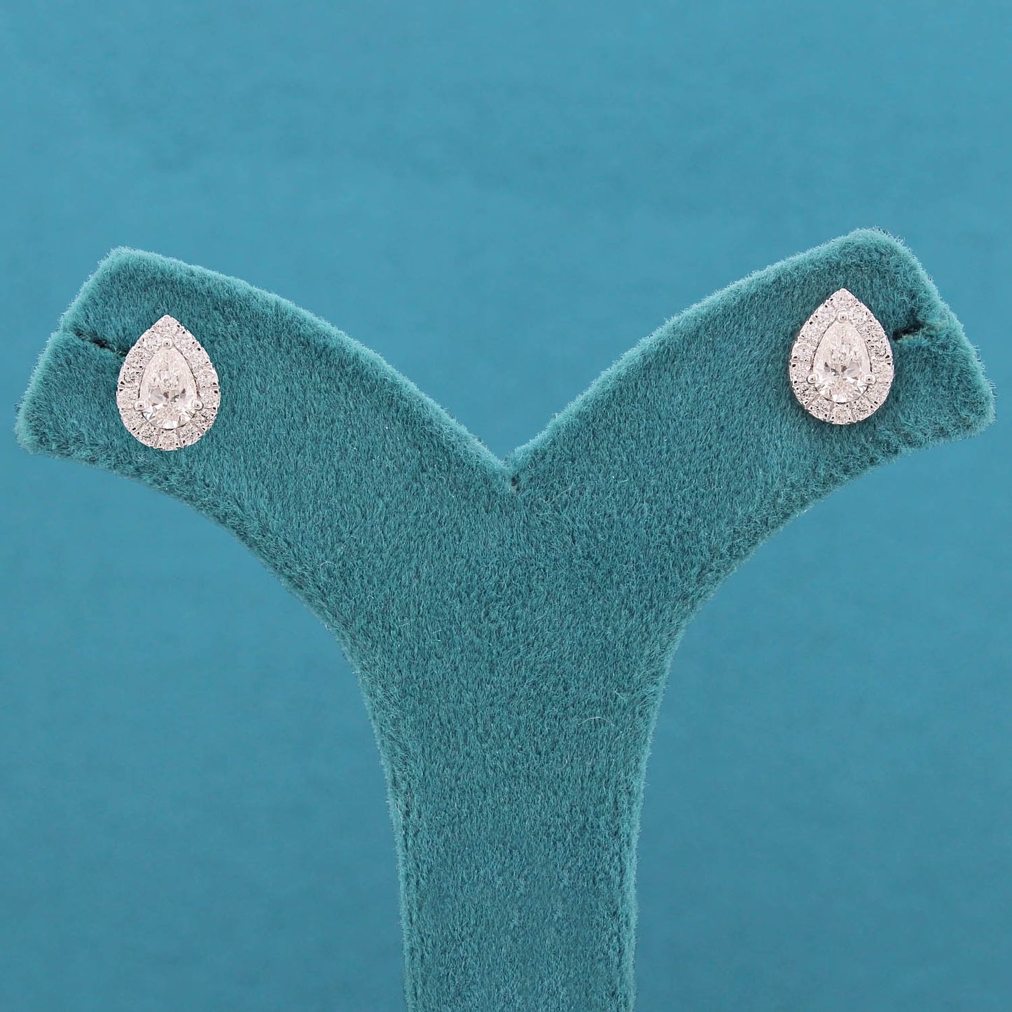 Aven Halo Diamond Stud Earrings