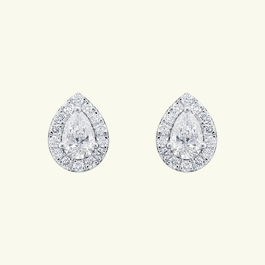 Aven Halo Diamond Stud Earrings