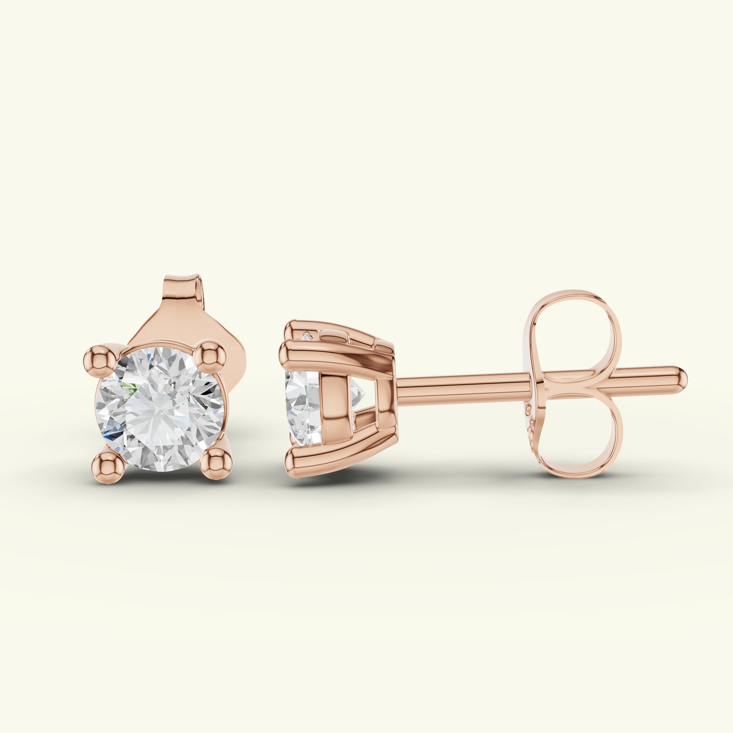 Avine Solitaire Diamond Stud Earrings