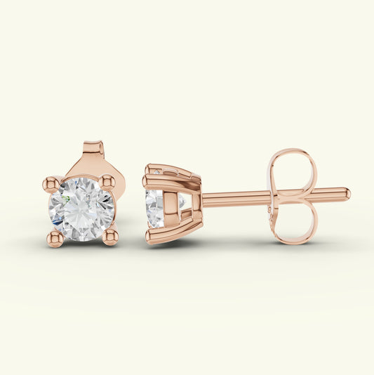 Avine Solitaire Diamond Stud Earrings