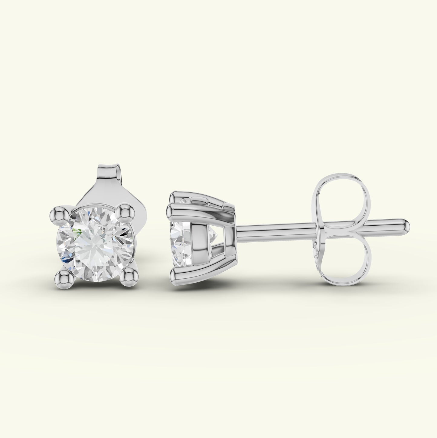 Avine Solitaire Diamond Stud Earrings