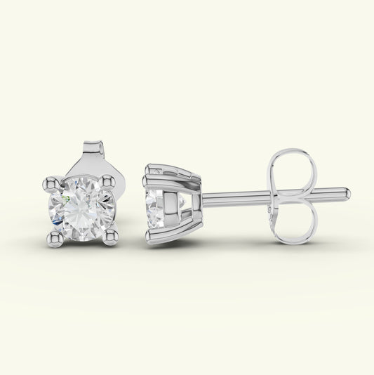 Avine Solitaire Diamond Stud Earrings
