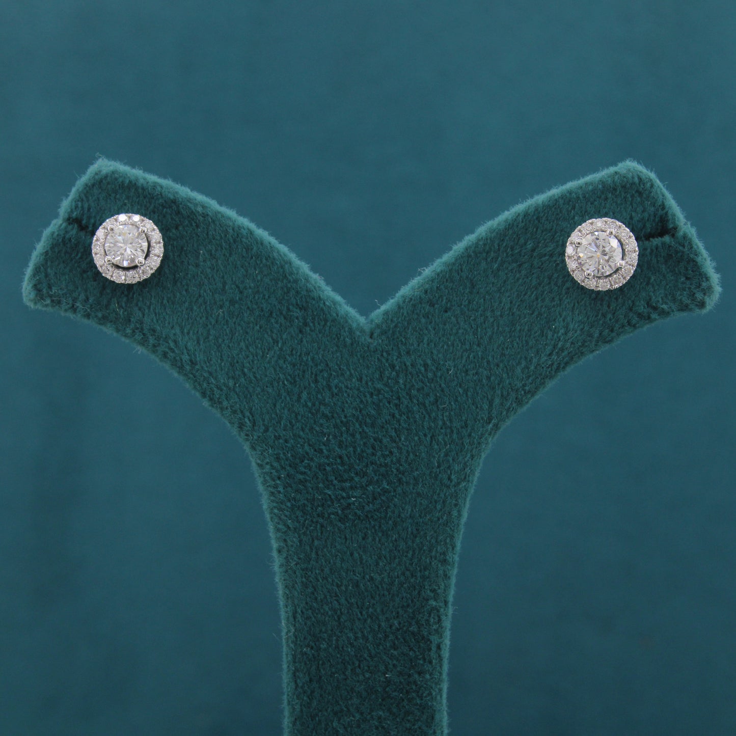 Amira Halo Diamond Stud Earrings