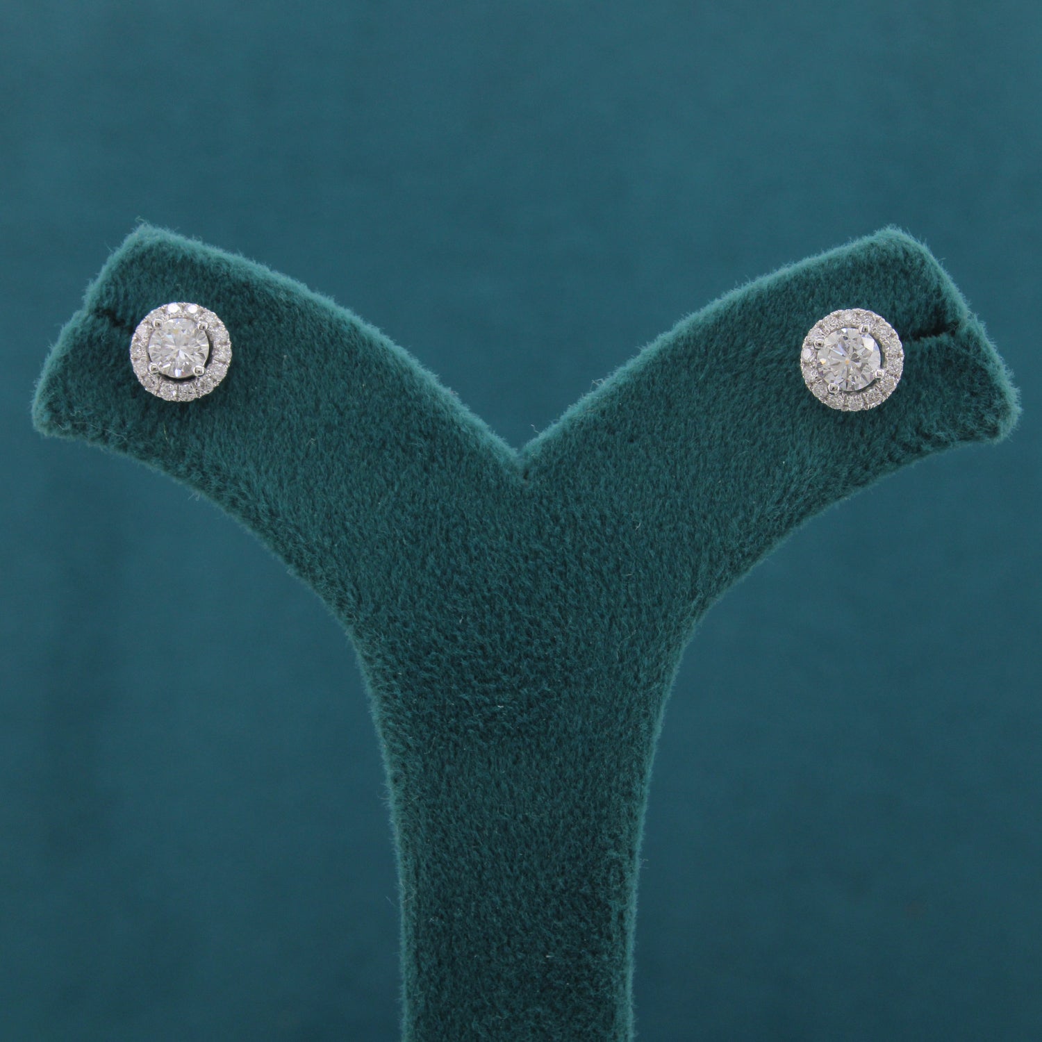 Amira Halo Diamond Stud Earrings