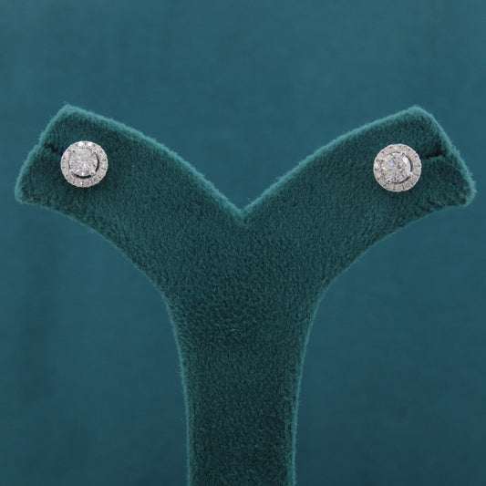 Amira Halo Diamond Stud Earrings