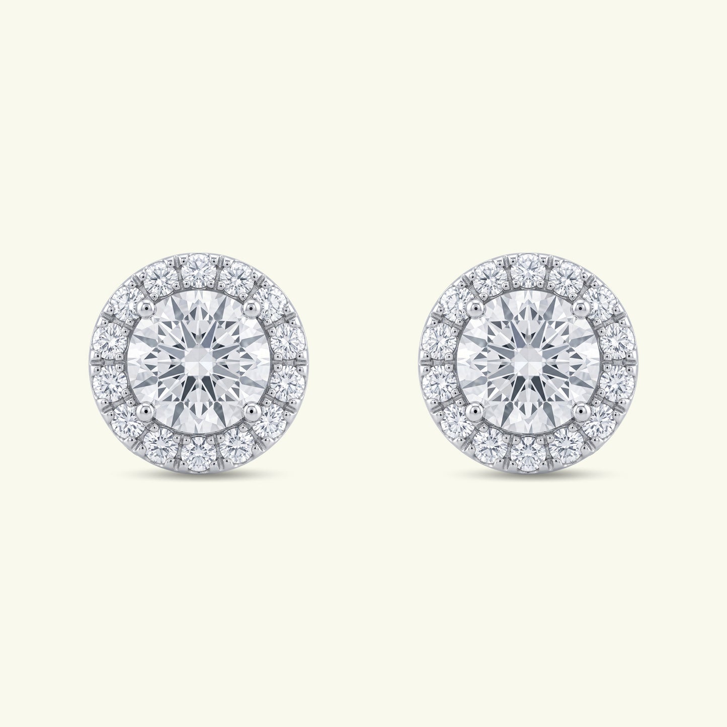 Amira Halo Diamond Stud Earrings