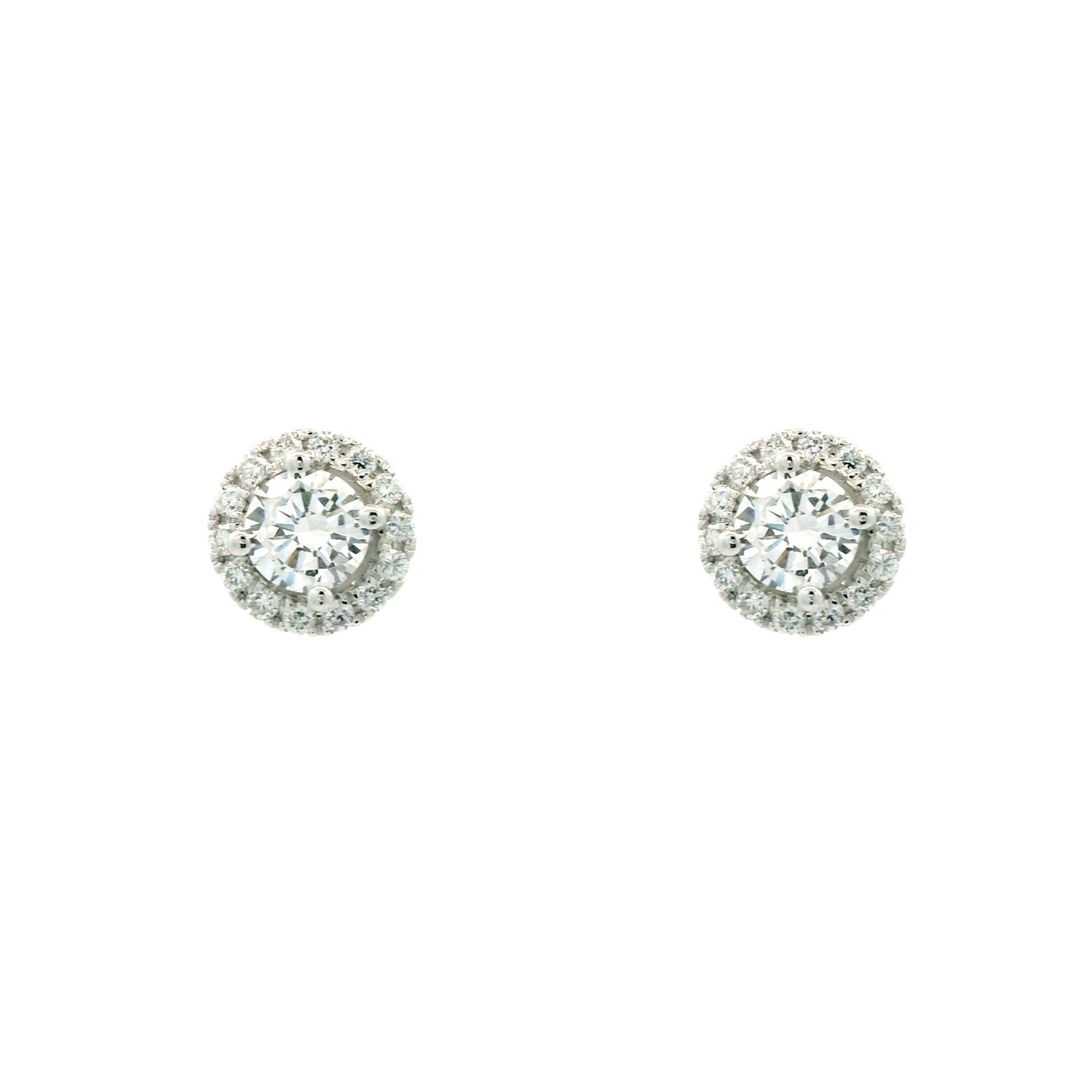 Amira Halo Diamond Stud Earrings