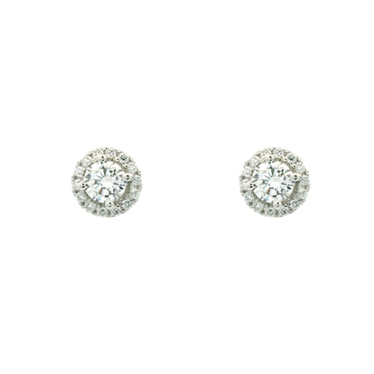 Amira Halo Diamond Stud Earrings