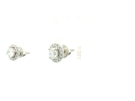 Amira Halo Diamond Stud Earrings