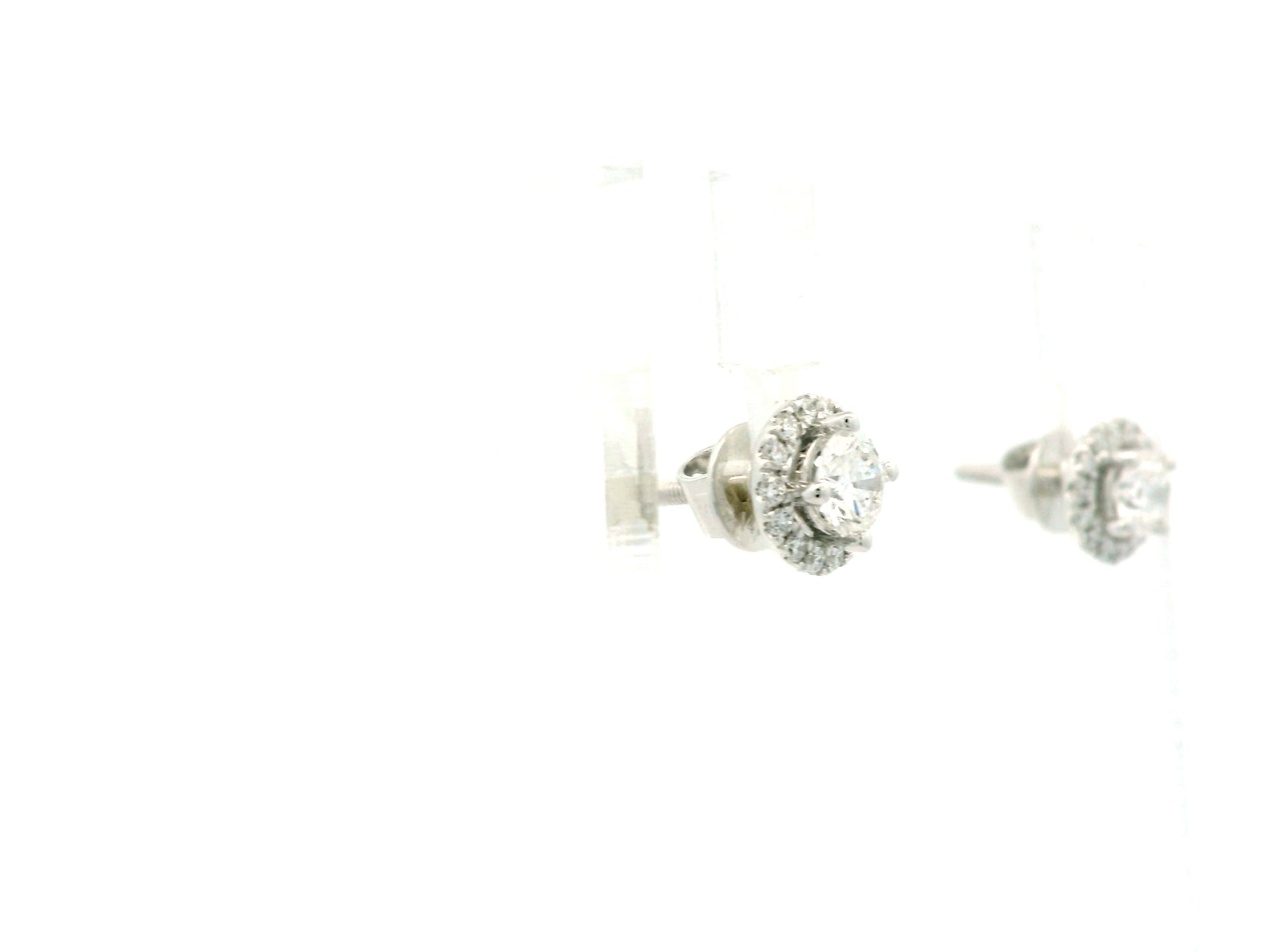 Amira Halo Diamond Stud Earrings