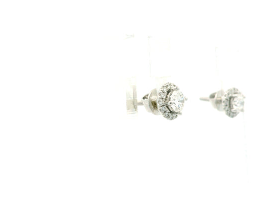 Amira Halo Diamond Stud Earrings