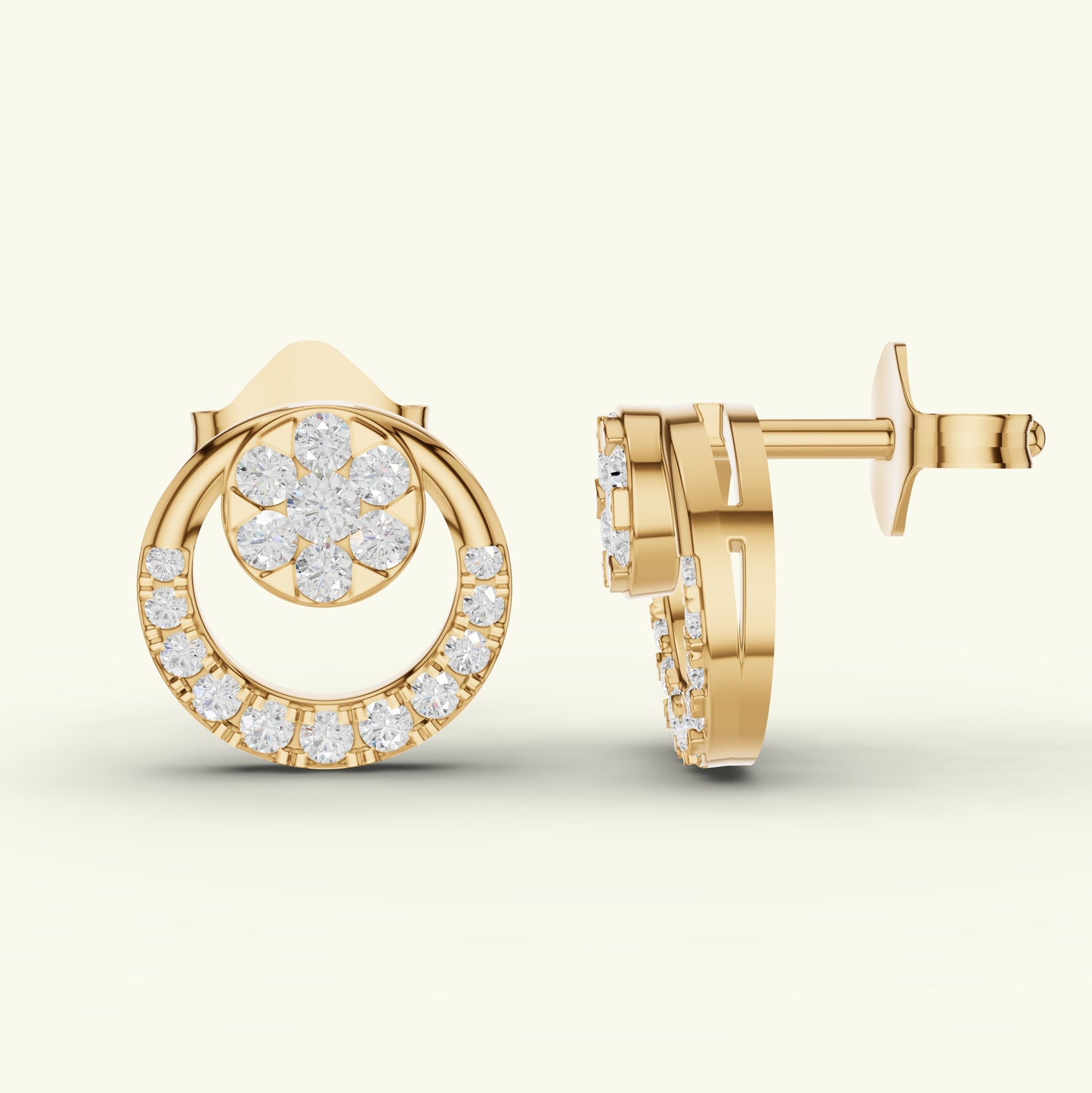 Virine Diamond Stud Earrings