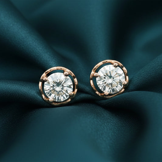 Serel Solitaire Diamond Stud Earrings
