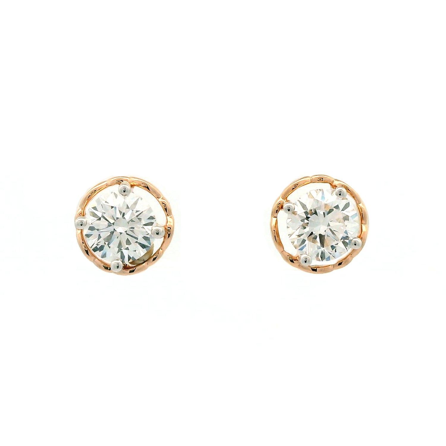 Serel Solitaire Diamond Stud Earrings