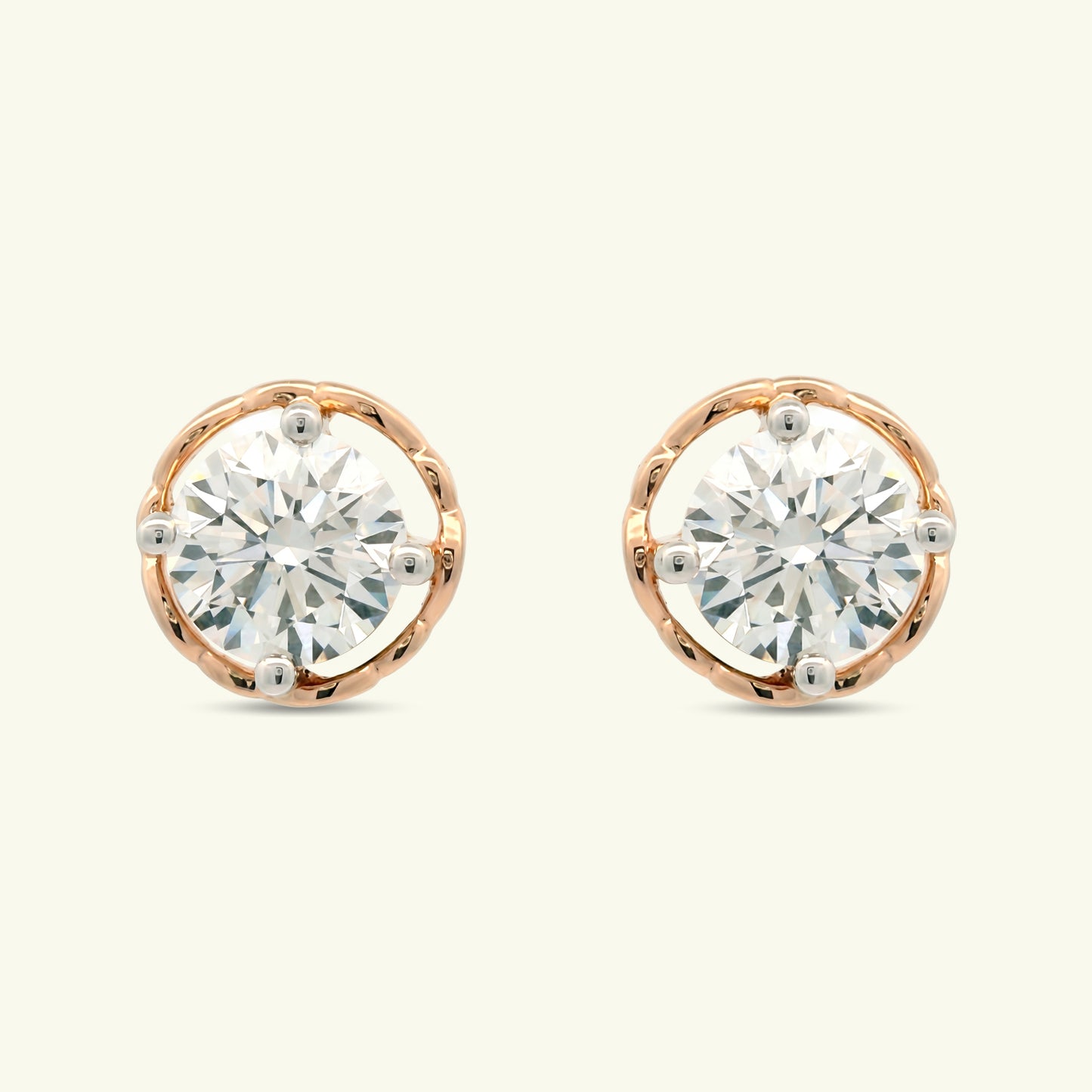 Serel Solitaire Diamond Stud Earrings