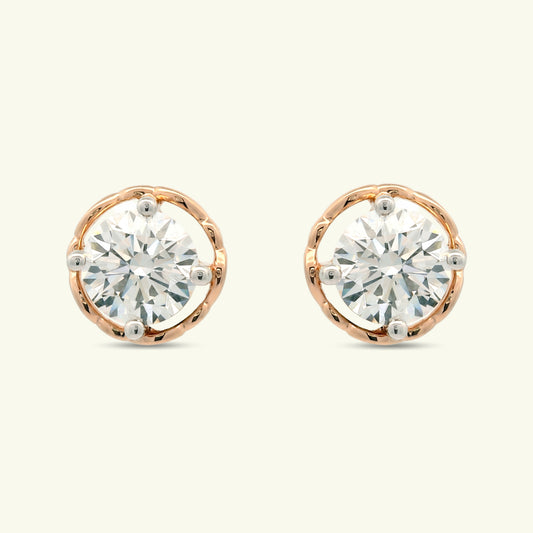 Serel Solitaire Diamond Stud Earrings