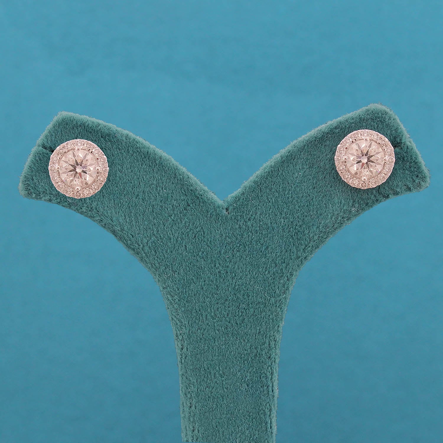 Esmira Halo Diamond Stud Earrings