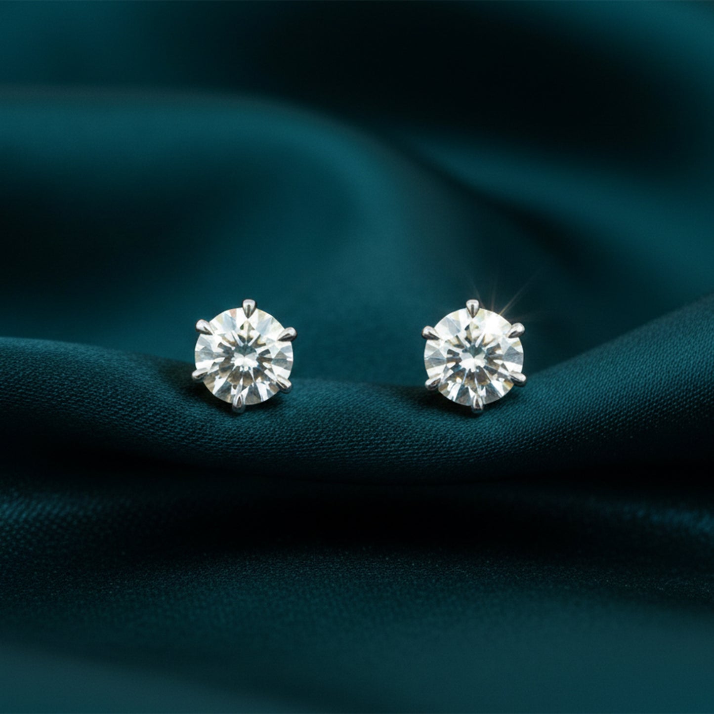 Orella Solitaire Diamond Stud Earrings