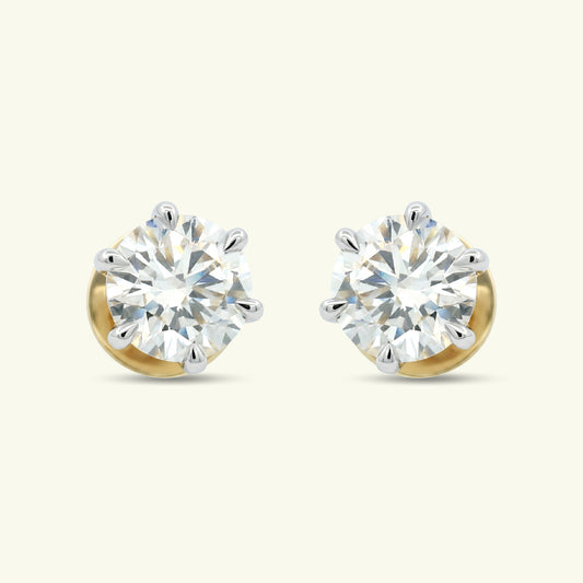 Orella Solitaire Diamond Stud Earrings