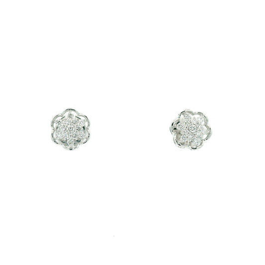 Avenya Floral Diamond Stud Earrings