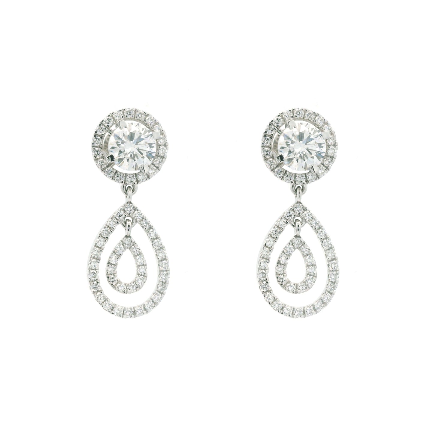 Sylene Halo Diamond Drop Earring