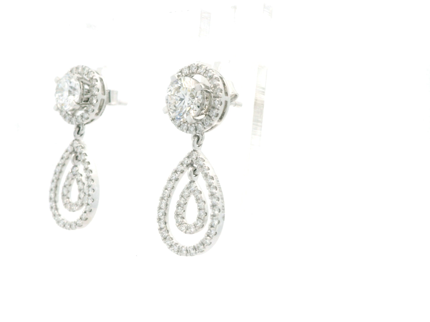 Sylene Halo Diamond Drop Earring