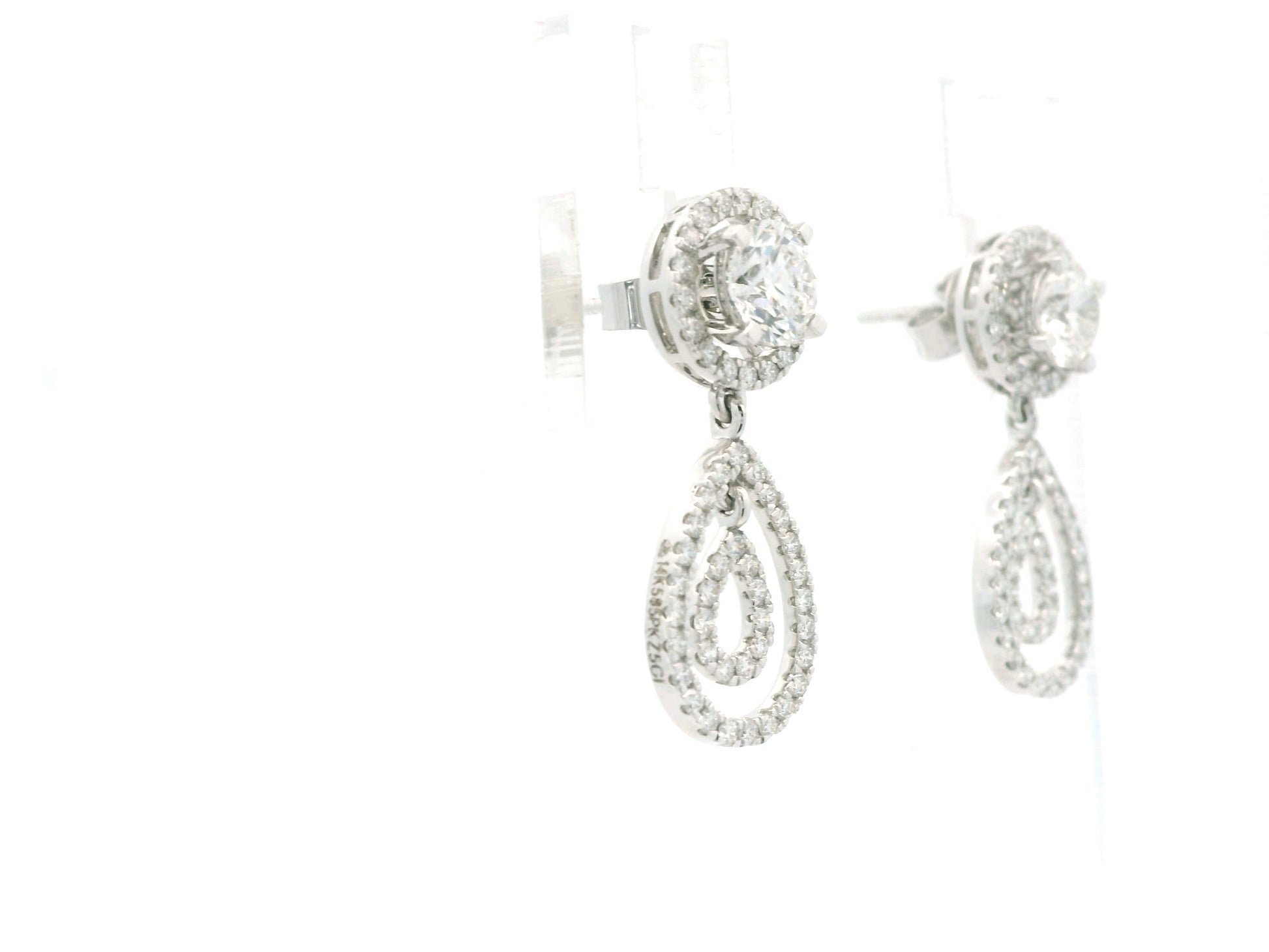 Sylene Halo Diamond Drop Earring