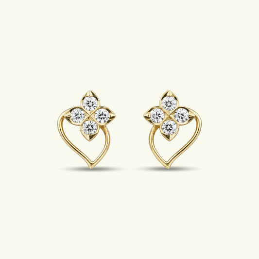 Elowen Floral Diamond Drop Earring