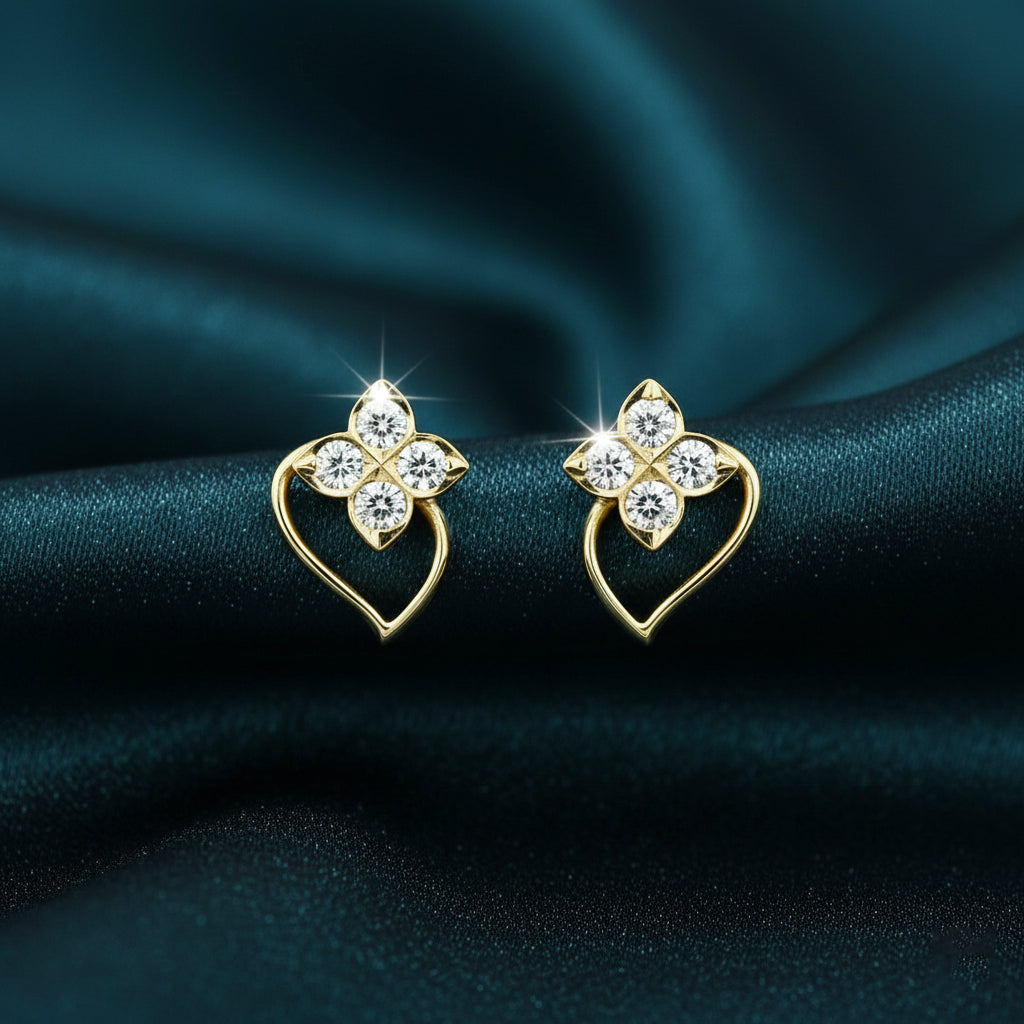 Elowen Floral Diamond Drop Earring