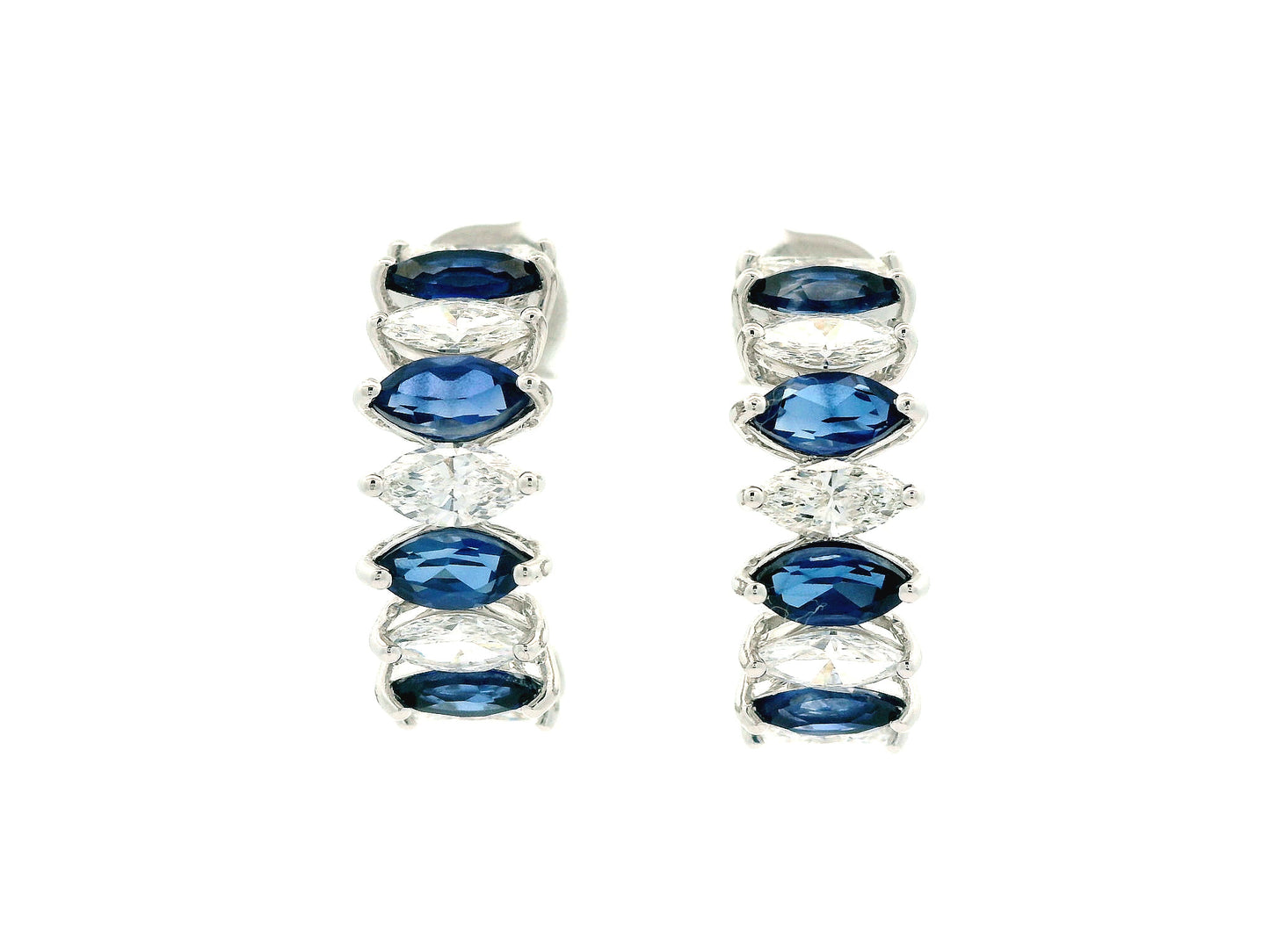 Erivelle Coloured Stone Diamond Hoop Earrings